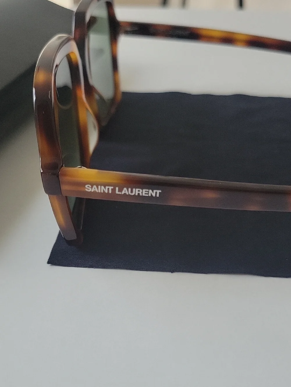 Saint Laurent Tortoiseshell Square Sunglasses - Picture 10 of 12